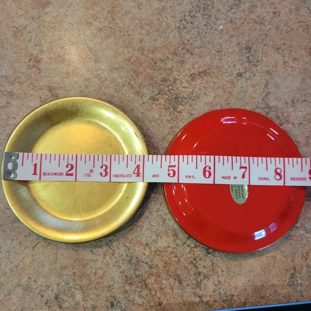 Gold Lacquer Coasters (6) ~ Viking Import Japan ~ 1960s? ~ Versatile ~ Vintage